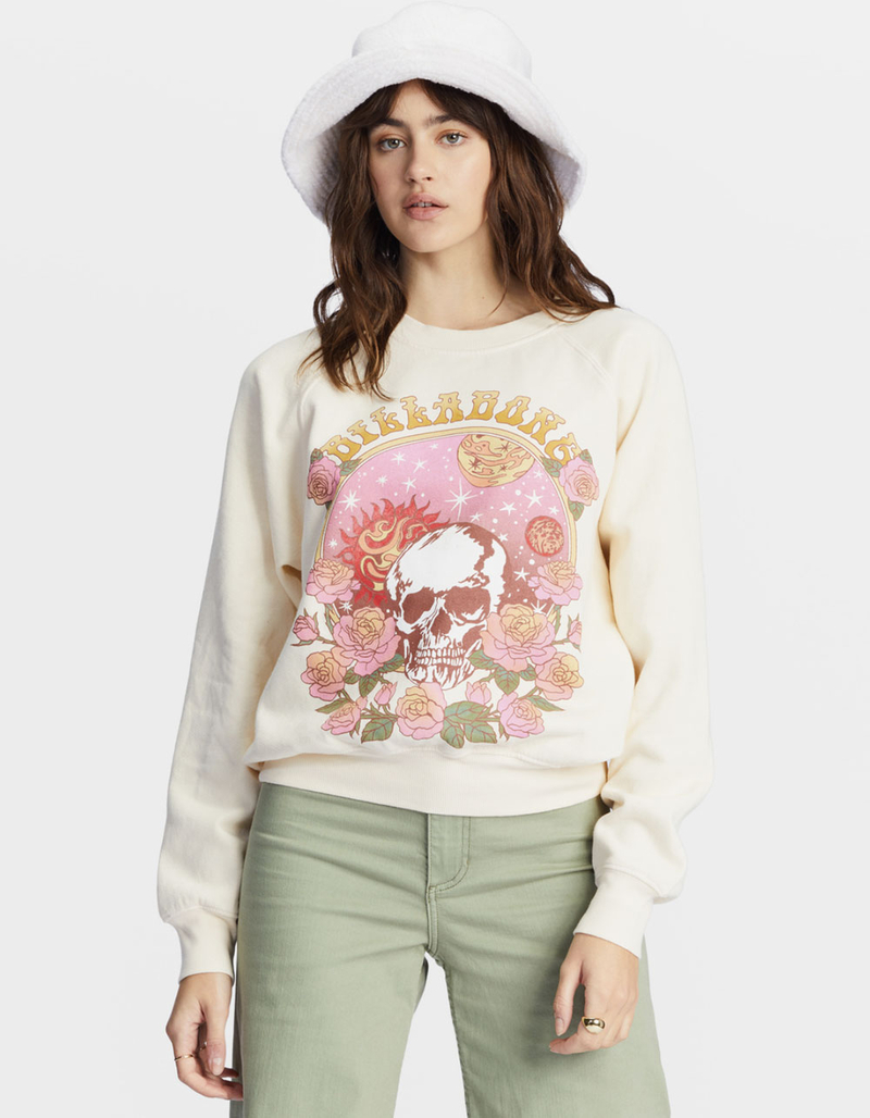 BILLABONG Here We Go Womens Graphic Crewneck Sweatshirt image number 0