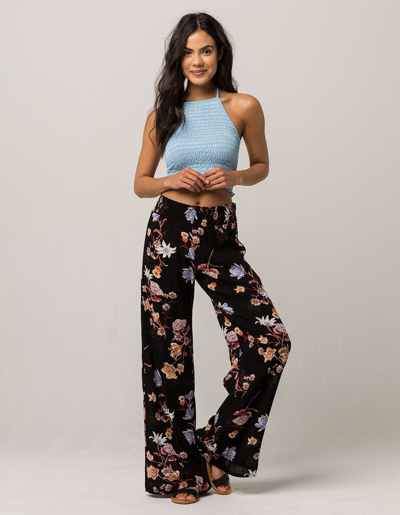 IVY & MAIN Smocked Light Blue Womens Halter Top image number 3