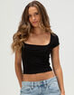 TILLYS Butter Soft Womens Square Neck Tee image number 5