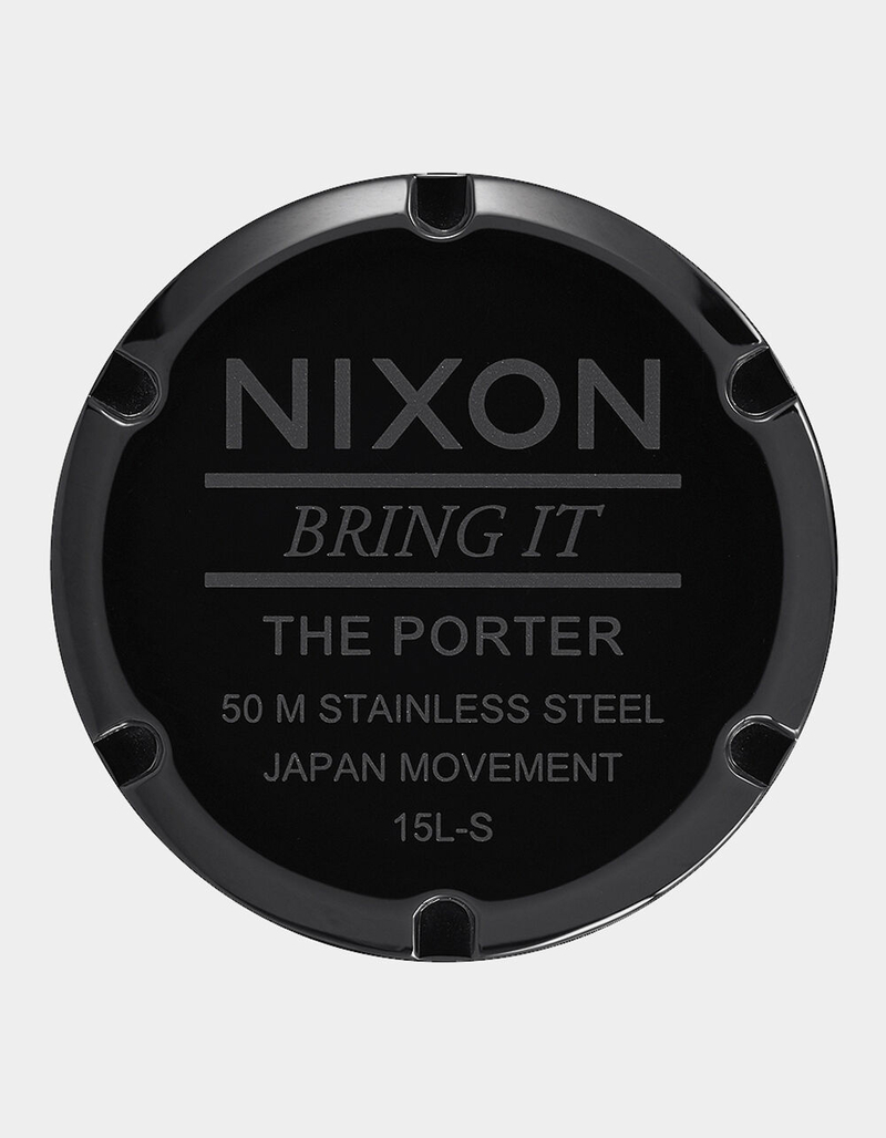 NIXON Porter Leather All Black Watch image number 3
