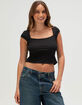HEART & HIPS Square Neck Cap Sleeve Womens Top image number 1