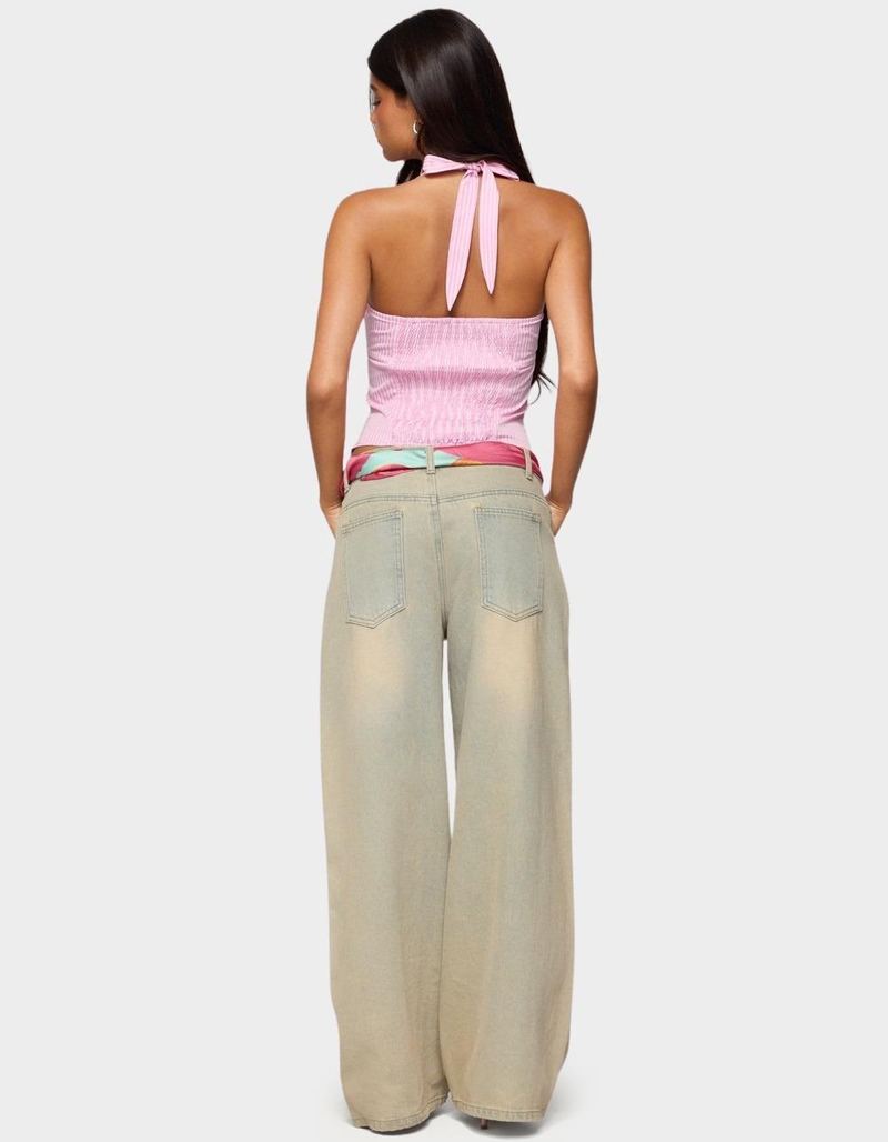 EDIKTED Caitie Striped Buckle Halter Top image number 3