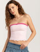 RSQ Womens Lace Trim Tube Top image number 1