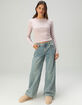 RSQ Womens Do It For The Plot Long Sleeve Baby Tee image number 5
