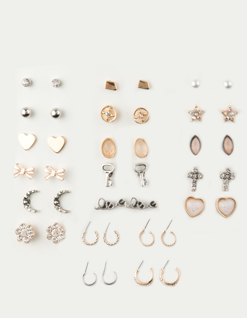 FULL TILT 20 Pair Love & Bow Earring Set image number 0