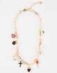 FULL TILT Cross & Rose Multi Charm Chain Necklace image number 1