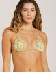FULL TILT Floral Smocked Triangle Bikini Top image number 5