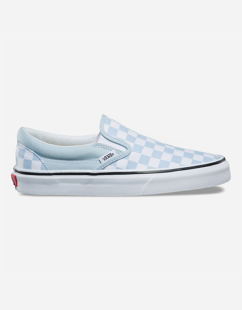 VANS Checkerboard Baby Blue Womens Slip-On Shoes image number 0