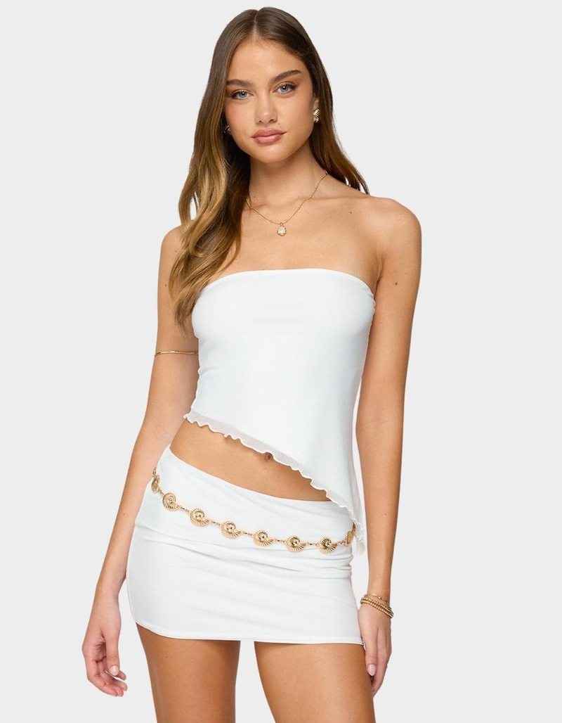 EDIKTED Vivi Mesh Asymmetric Tube Top image number 0