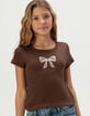 FULL TILT Lace Bow Girls Baby Tee image number 1