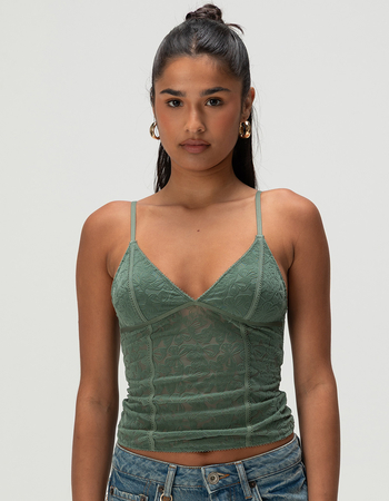 BDG Urban Outfitters Je T'aime Womens Flocked Semi-Sheer Cami Primary Image