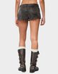EDIKTED Zarina Studded Faux Suede Shorts image number 3