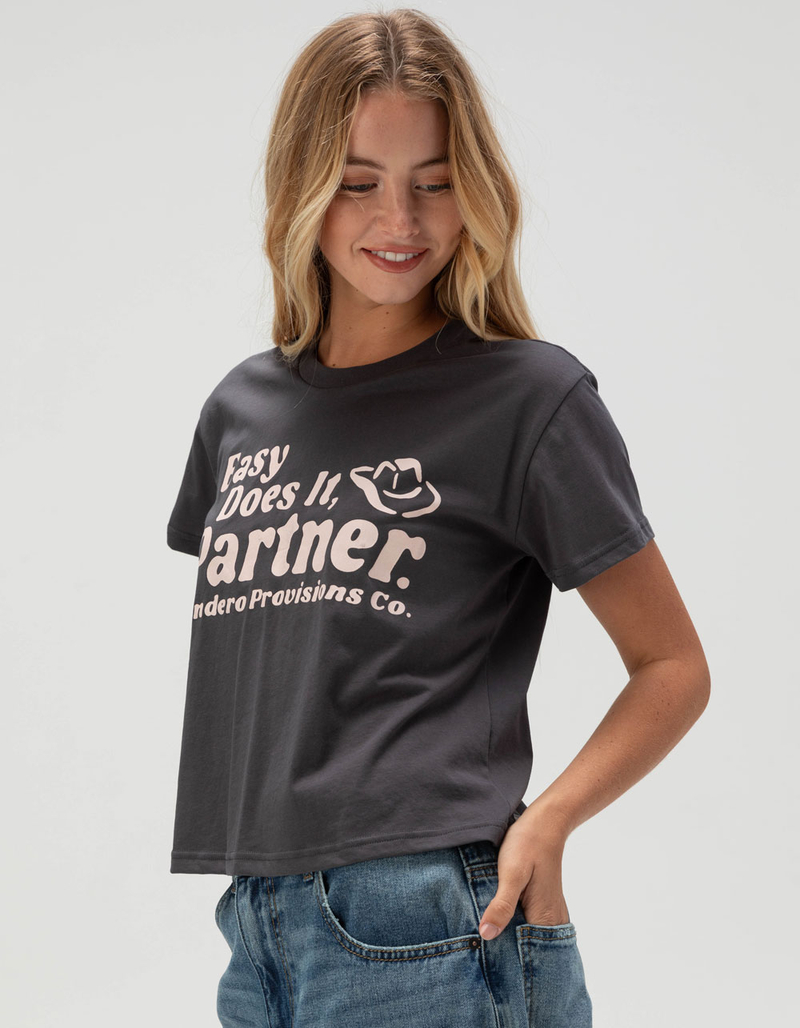 SENDERO PROVISIONS CO. Easy Does It Womens Crop Boxy Tee image number 2