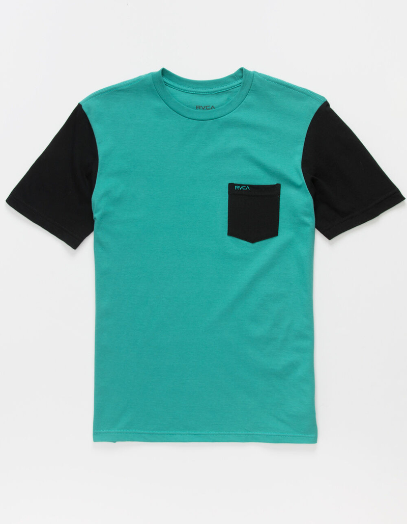 RVCA Ollie Boys Turquoise Pocket Tee image number 0