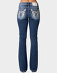 MISS ME Wing Womens Mid Rise Bootcut Jeans image number 1
