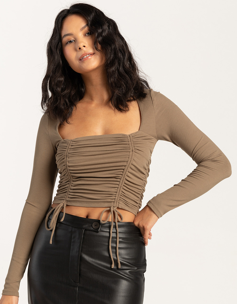 WEST OF MELROSE Ruched Womens Top image number 0