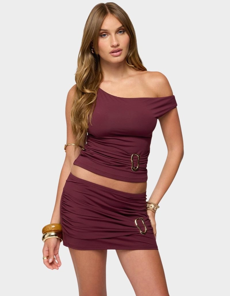 EDIKTED Kenia Abstract Ring Off Shoulder Top image number 0