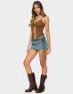 EDIKTED Split Front Faux Suede Tank Top image number 3
