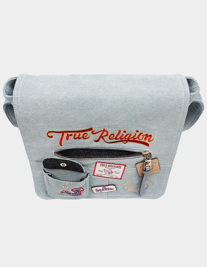 TRUE RELIGION Multi Patch Denim Messenger Bag image number 9