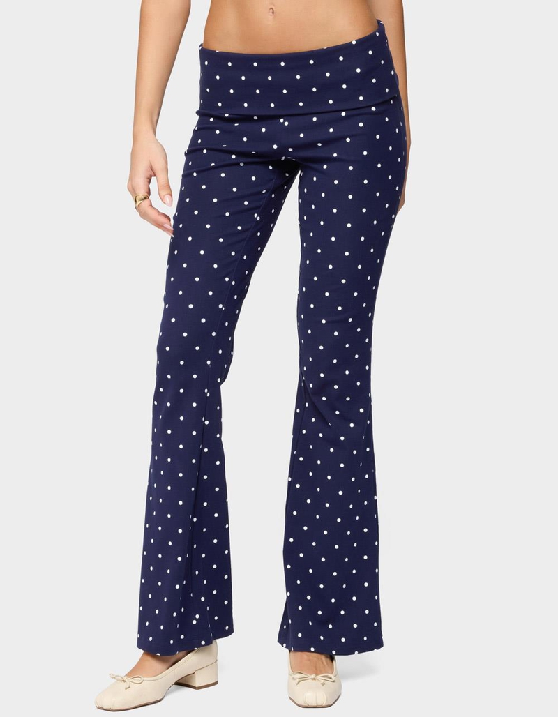 EDIKTED Daliya Polka Dot Fold Over Pants image number 0