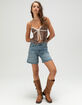 FULL TILT Lace Trim Womens Flyaway Top image number 5