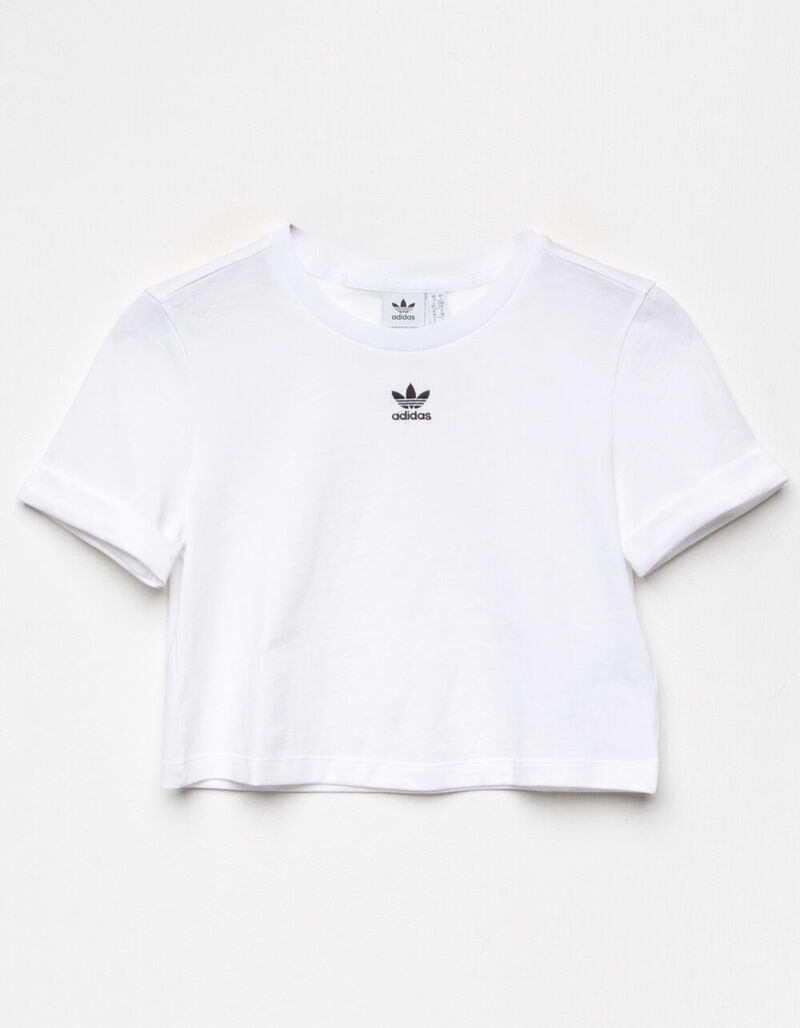 ADIDAS Adicolor Classics Roll-Up Sleeve Womens Crop Top - WHITE - 384569150