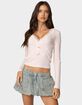 EDIKTED Madeline Lace Trim Ribbed Top image number 1