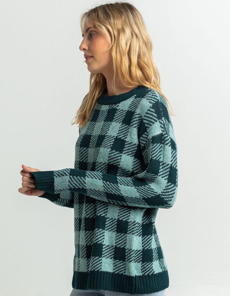FULL TILT Womens Checkered Crew Neck Sweater image number 1