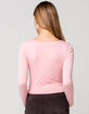 RSQ V-Neck Womens Dusty Pink Tee image number 3