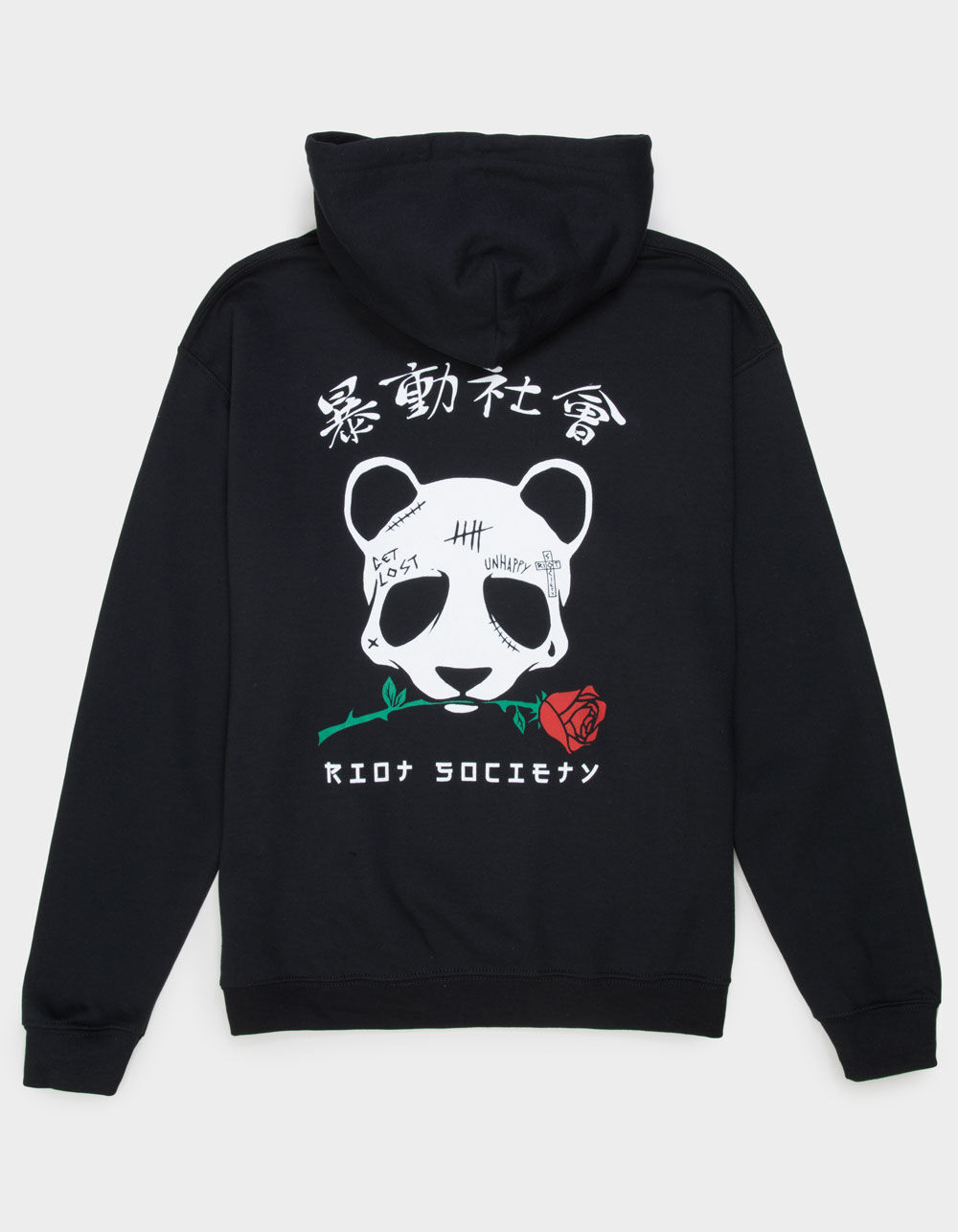 RIOT SOCIETY Panda Rose Skull Mens Hoodie - BLACK | Tillys