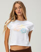 FULL TILT Hibiscus Puff Womens Baby Tee image number 1