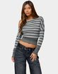 EDIKTED Marniee Striped Off Shoulder Top image number 2
