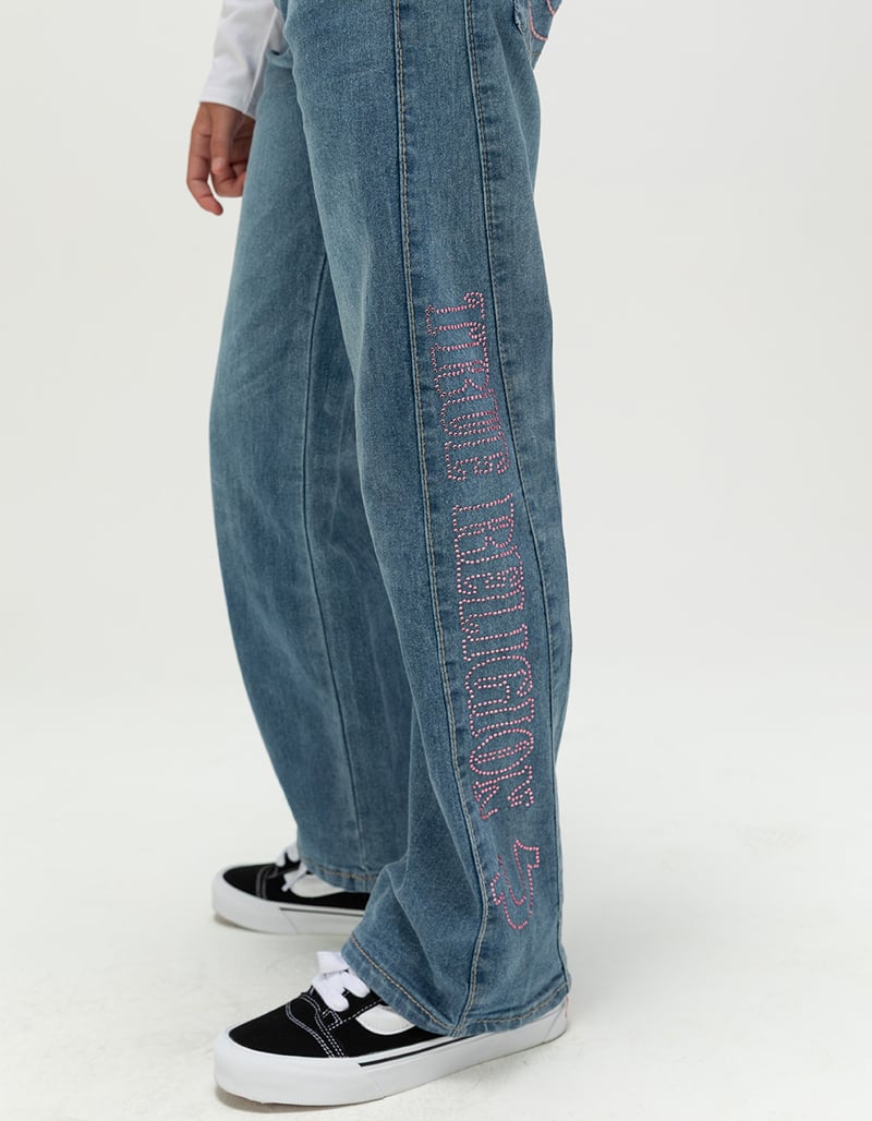 TRUE RELIGION Leila Stone Girls Mid Rise Wide Leg Jeans image number 3