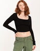 TILLYS Square Neck Womens Long Sleeve Top image number 1