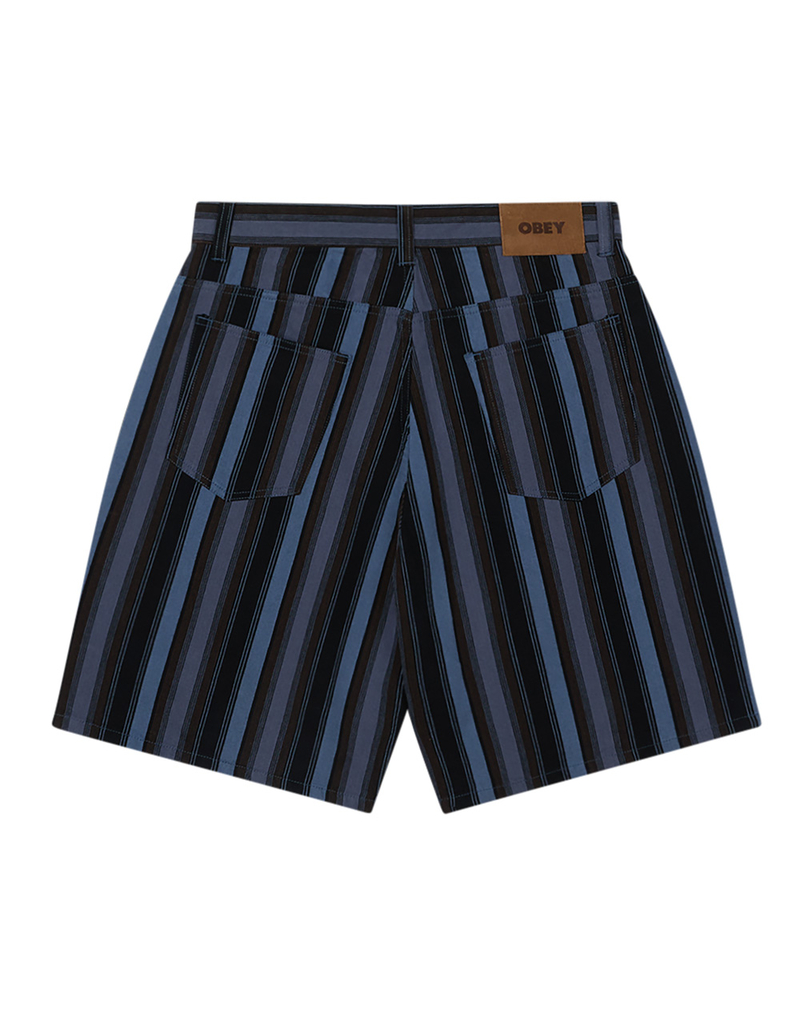 OBEY Baja Stripe Mens Baggy Denim Shorts image number 1