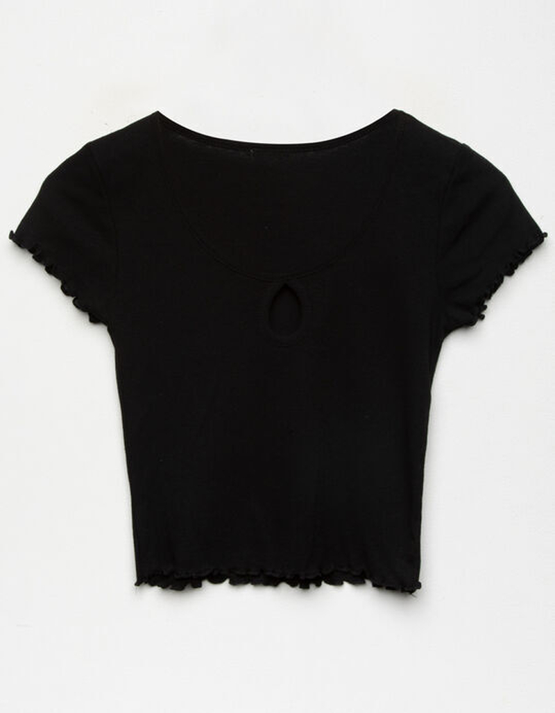 DESTINED Keyhole Lettuce Edge Womens Top image number 3