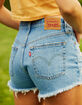 LEVI'S 501 High Rise Womens Denim Shorts - Quiet Riot image number 6