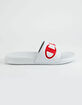CHAMPION Super Slide Split Script White & Rainbow Womens Slide Sandals image number 3