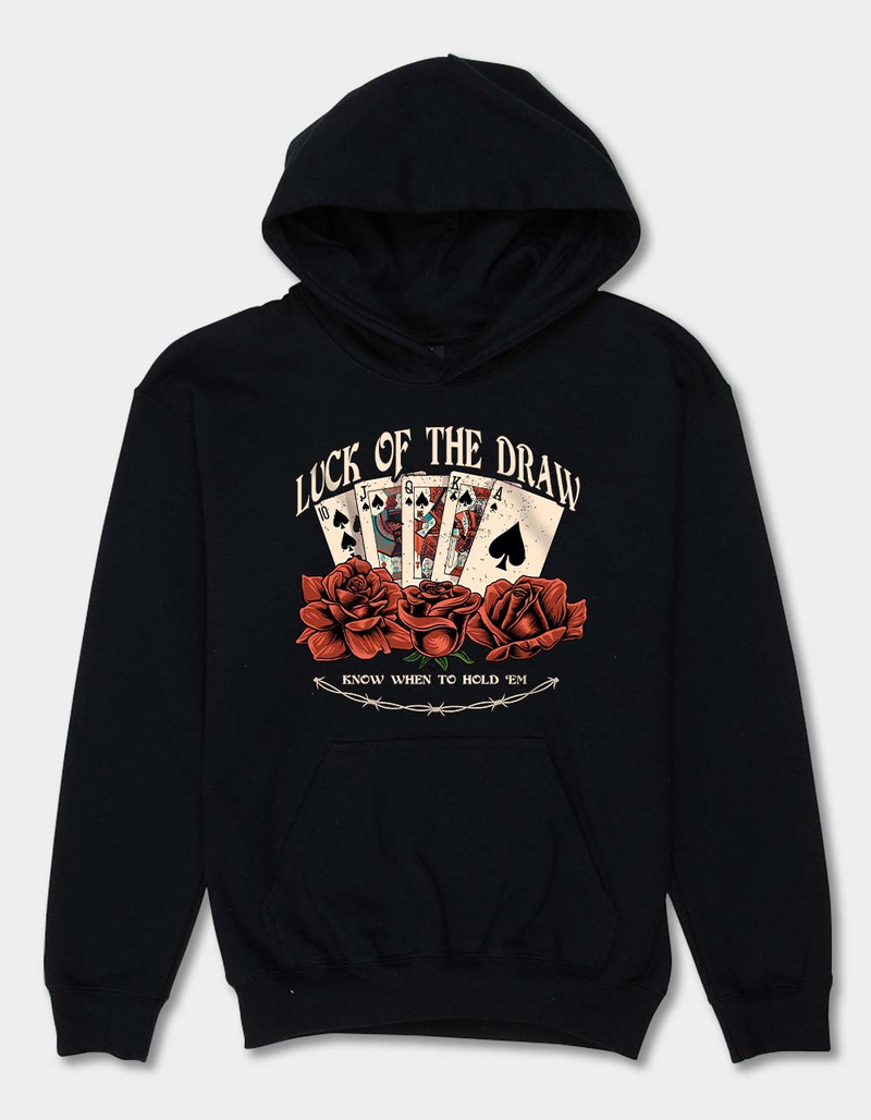 LUCK Hold Em Unisex Kids Hoodie image number 0
