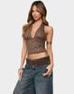 EDIKTED Jackie Stud & Grommet Halter Top image number 2