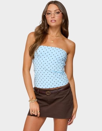 EDIKTED Polka Dot Built In Bra Tube Top Primary Image