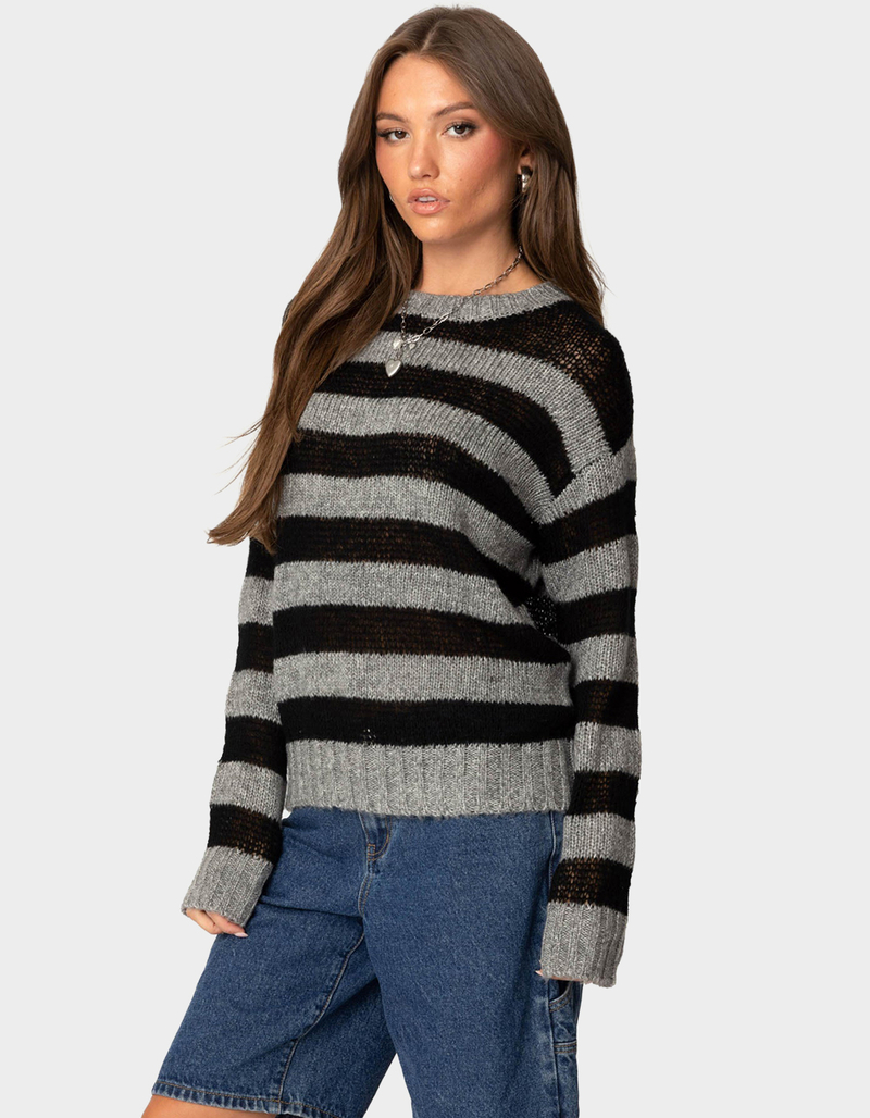 EDIKTED Light Knit Striped Sweater image number 2