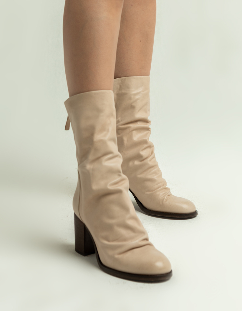 FREE PEOPLE Elle Womens Beige Block Heel Boots image number 1