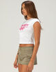 TRUE RELIGION Ruched Womens Cap Sleeve Baby Tee image number 3