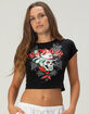 ED HARDY Skull Cowboy Womens Baby Tee image number 1