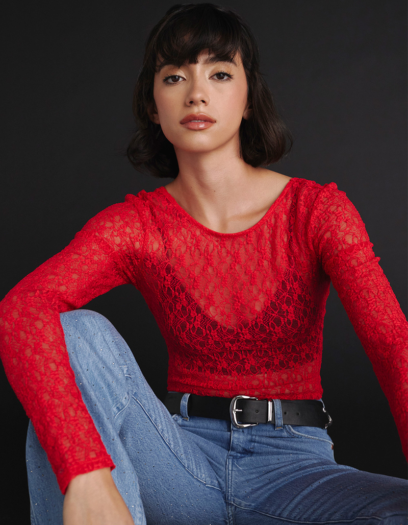 JJXX Leah Womens Long Sleeve Lace Top image number 5