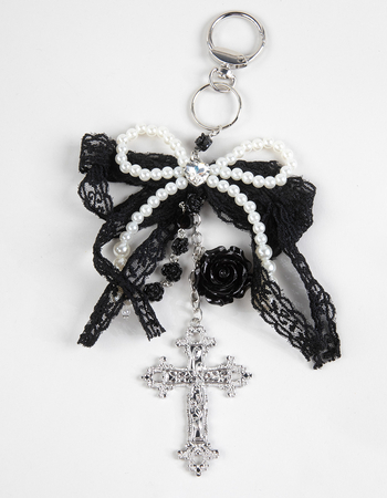 FULL TILT Beaded Cross Lace Punk Bag Charm Primary Image