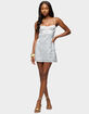 EDIKTED Floral Satin Effect Cupped Mini Dress image number 4