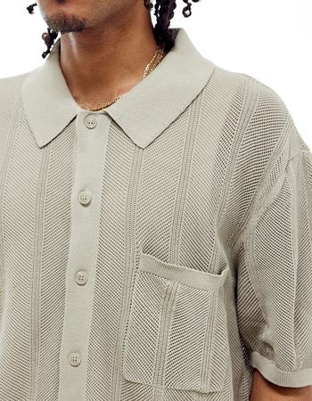 BDG Urban Outfitters Knitted Mens Button Up Shirt Alternative Image