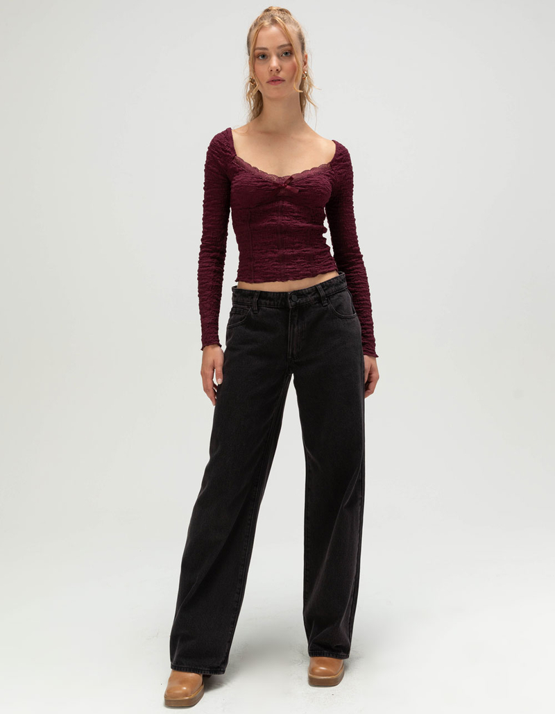WEST OF MELROSE Womens Lace Trim Top image number 1